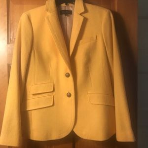 Talbots beautiful buttery yellow wool blazer lined size 8 excellent condition!